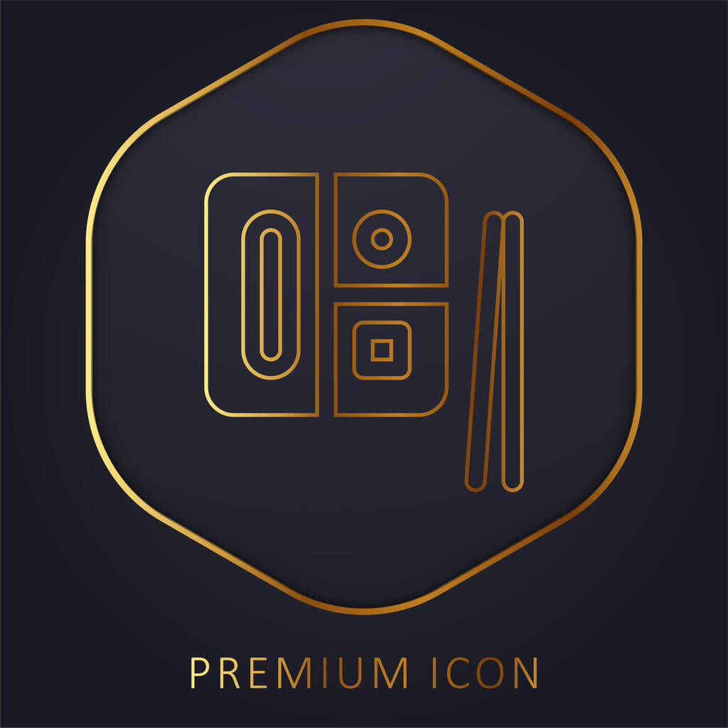 Bento arany vonal prémium logó vagy ikon - Vektor, kép