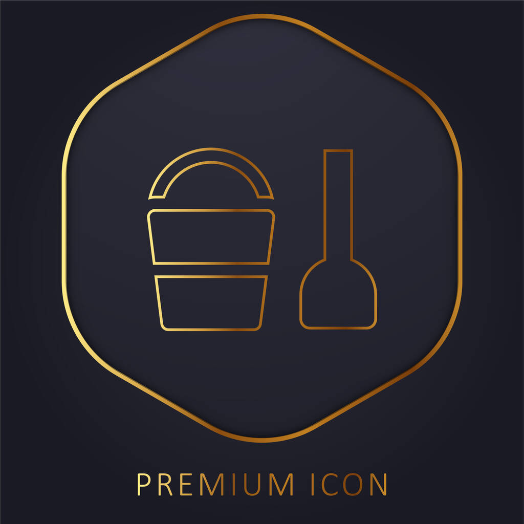 Beach Toy golden line premium logo or icon - Vector, Image