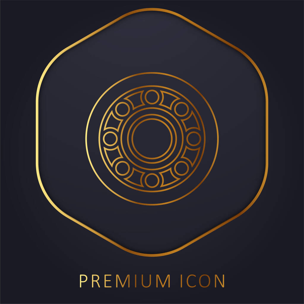 Alloy Wheel arany vonal prémium logó vagy ikon - Vektor, kép
