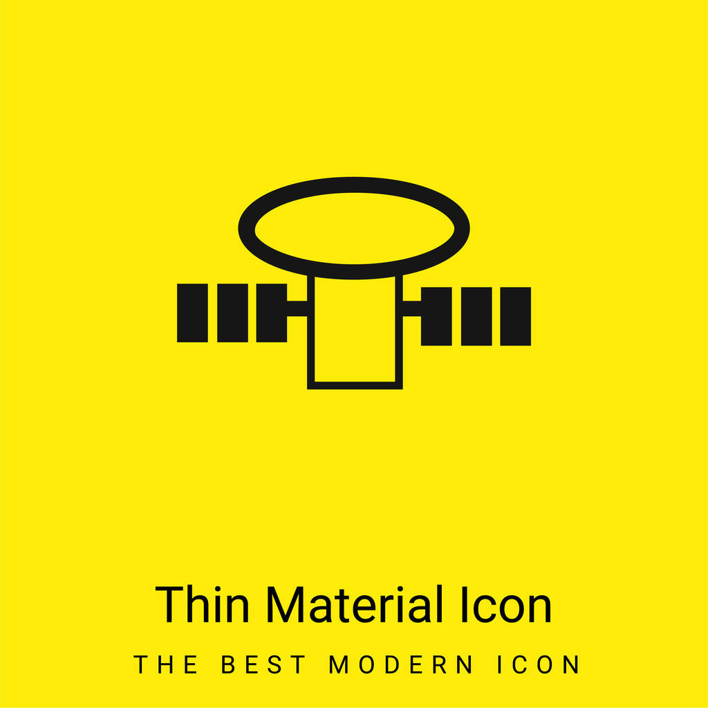Antena para recepción de señal icono de material amarillo brillante mínimo - Vector, Imagen