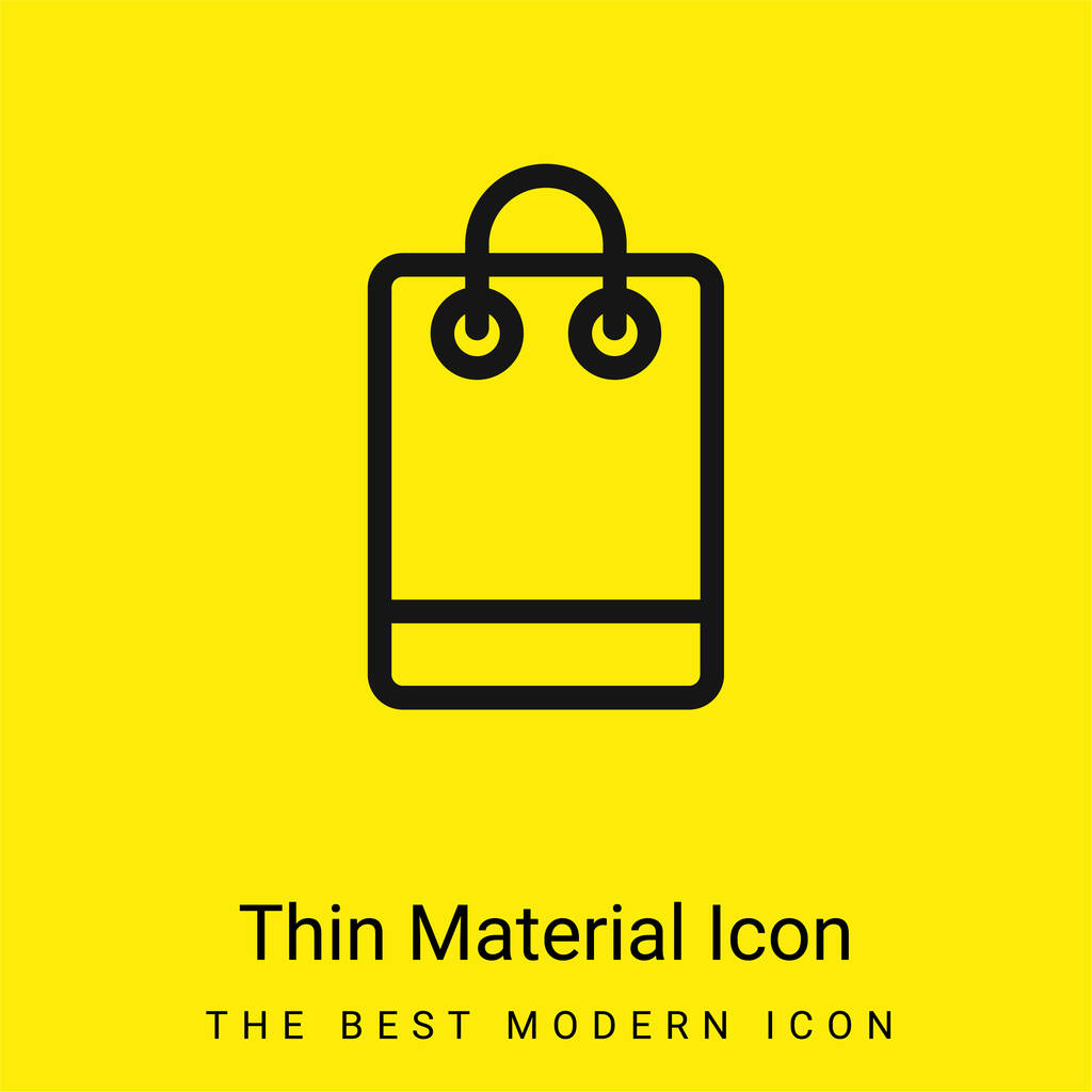 Bag minimal bright yellow material icon - Vector, Image