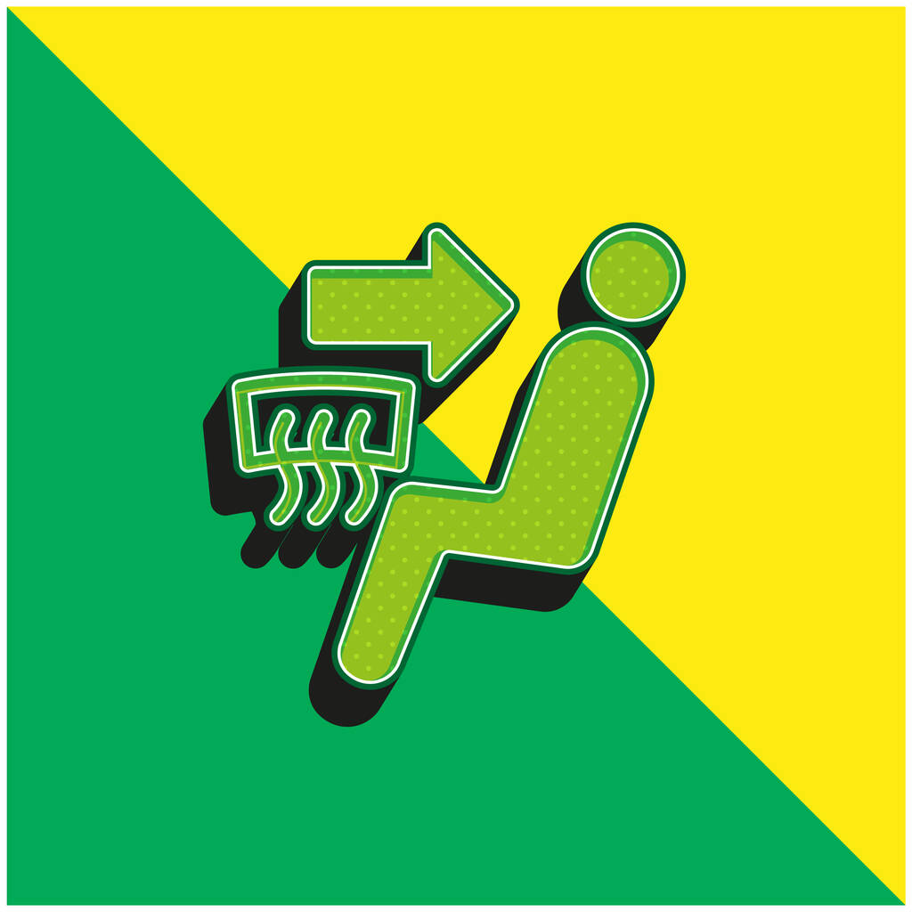 Aire acondicionado verde y amarillo moderno vector 3d icono logotipo - Vector, Imagen