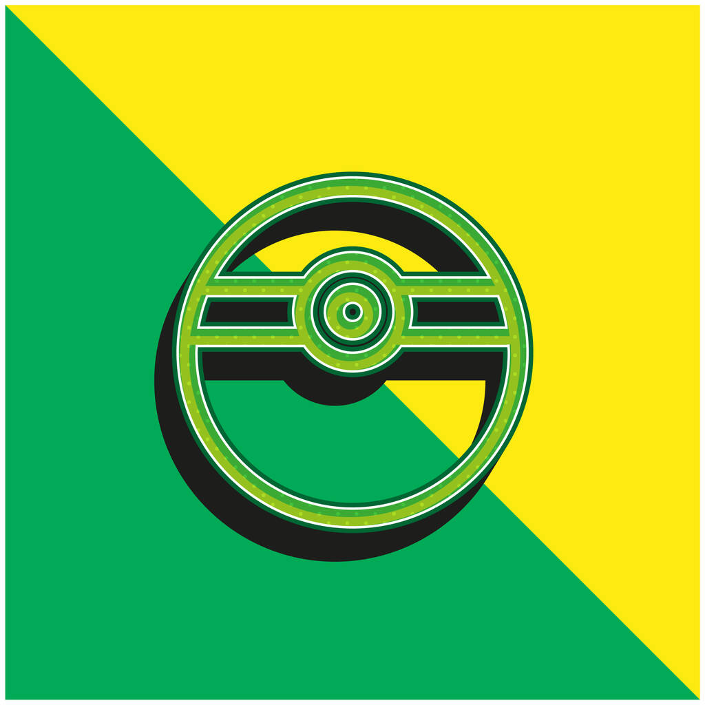 Bola en forma de contenedor de medicina verde y amarillo moderno vector 3d icono logotipo - Vector, Imagen