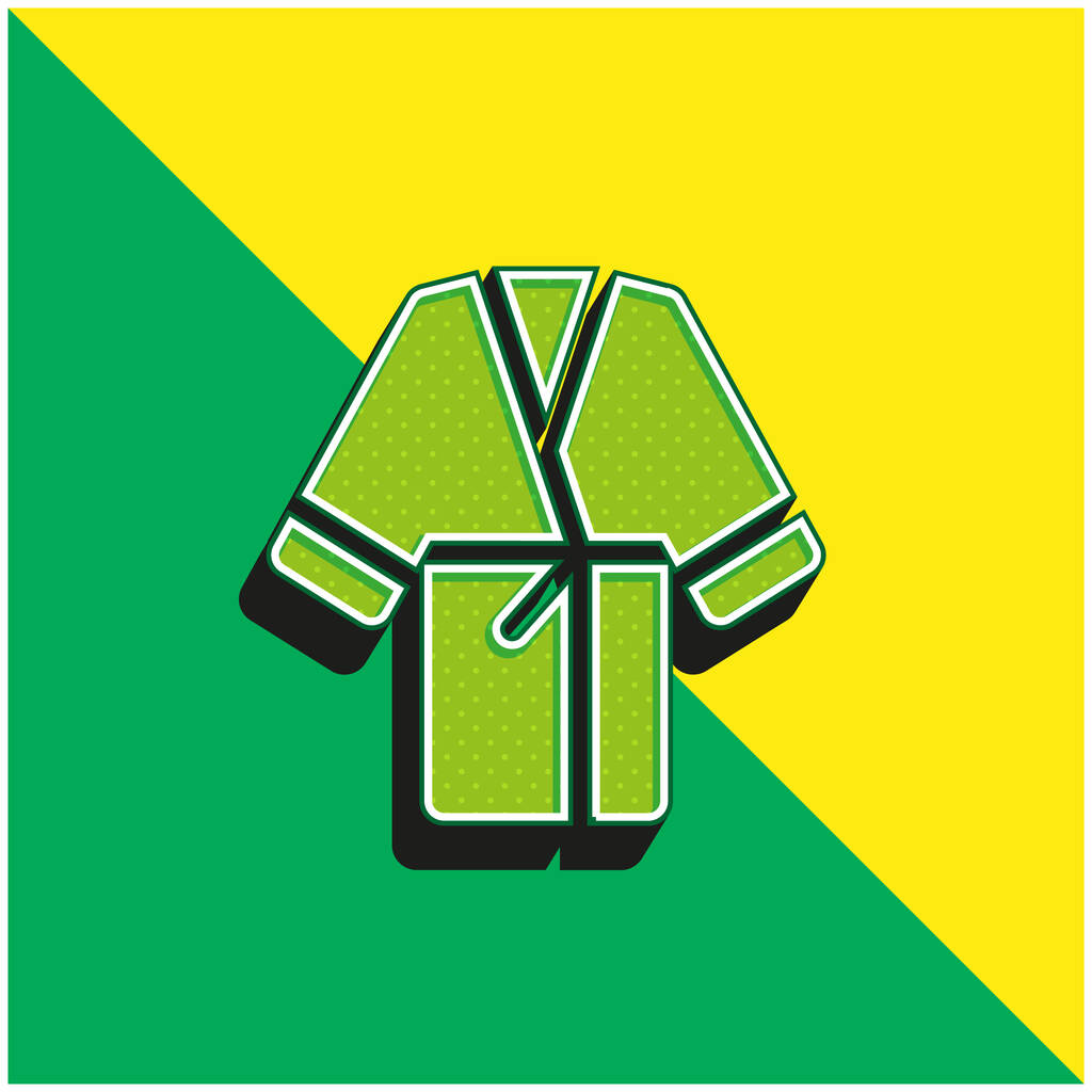 Szlafrok Zielony i żółty nowoczesny ikona wektora 3D logo - Wektor, obraz