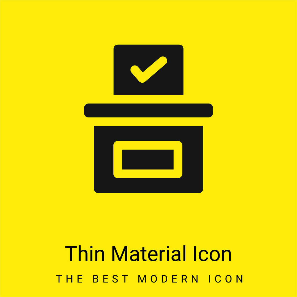 Ballot Box minimal bright yellow material icon - Vector, Image