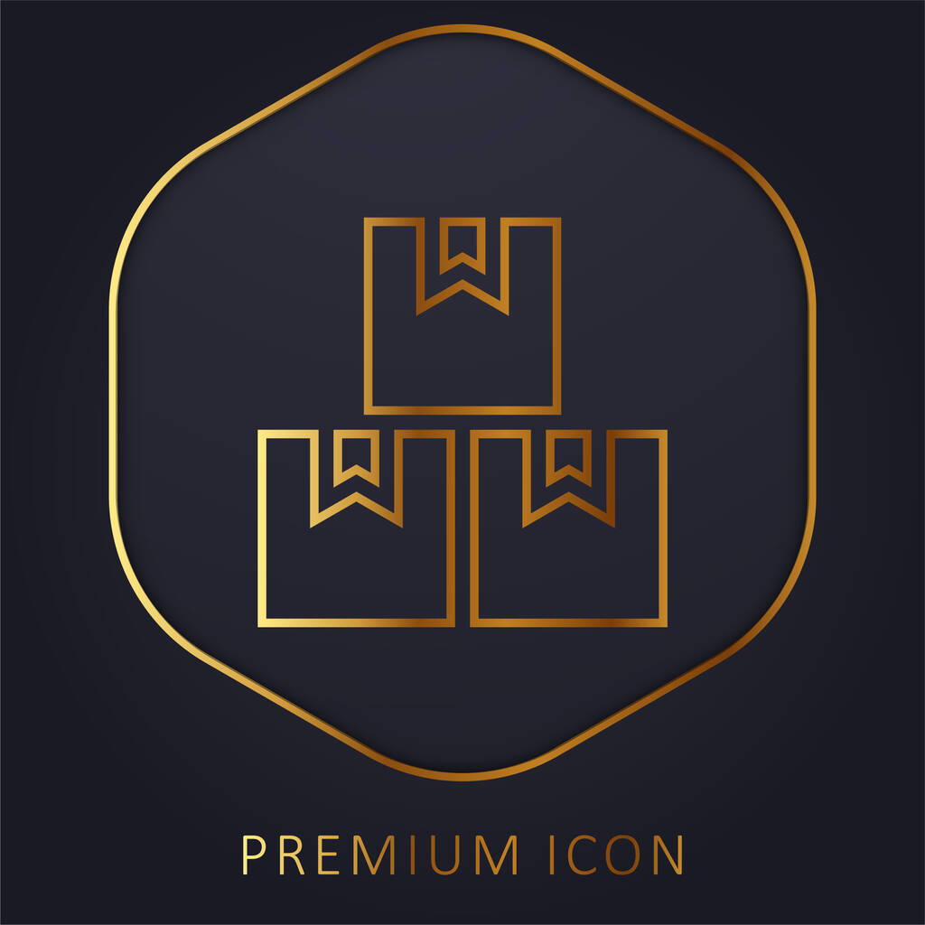 Dobozok arany vonal prémium logó vagy ikon - Vektor, kép