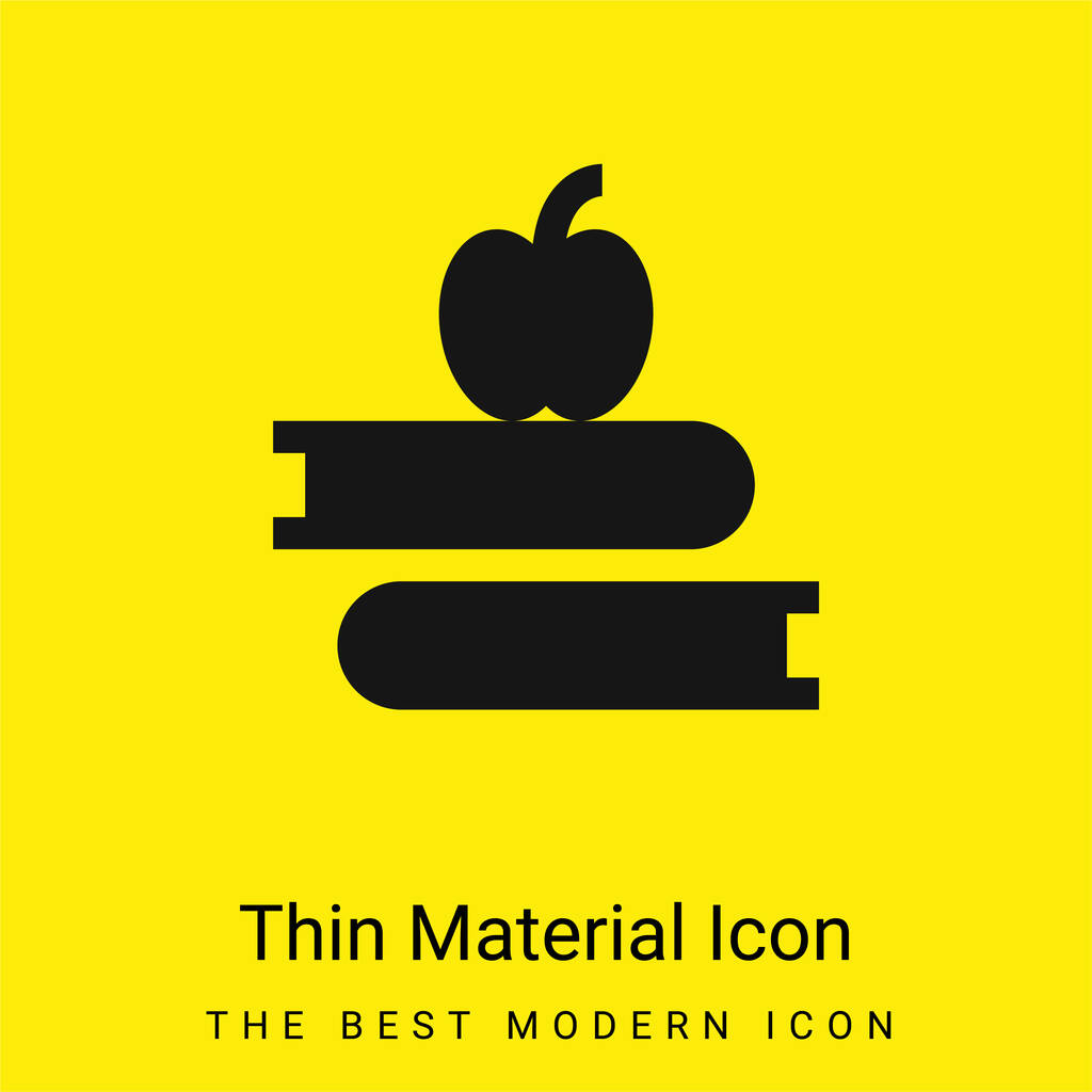 Книги минимальный ярко желтый материал значок - Вектор,изображение
