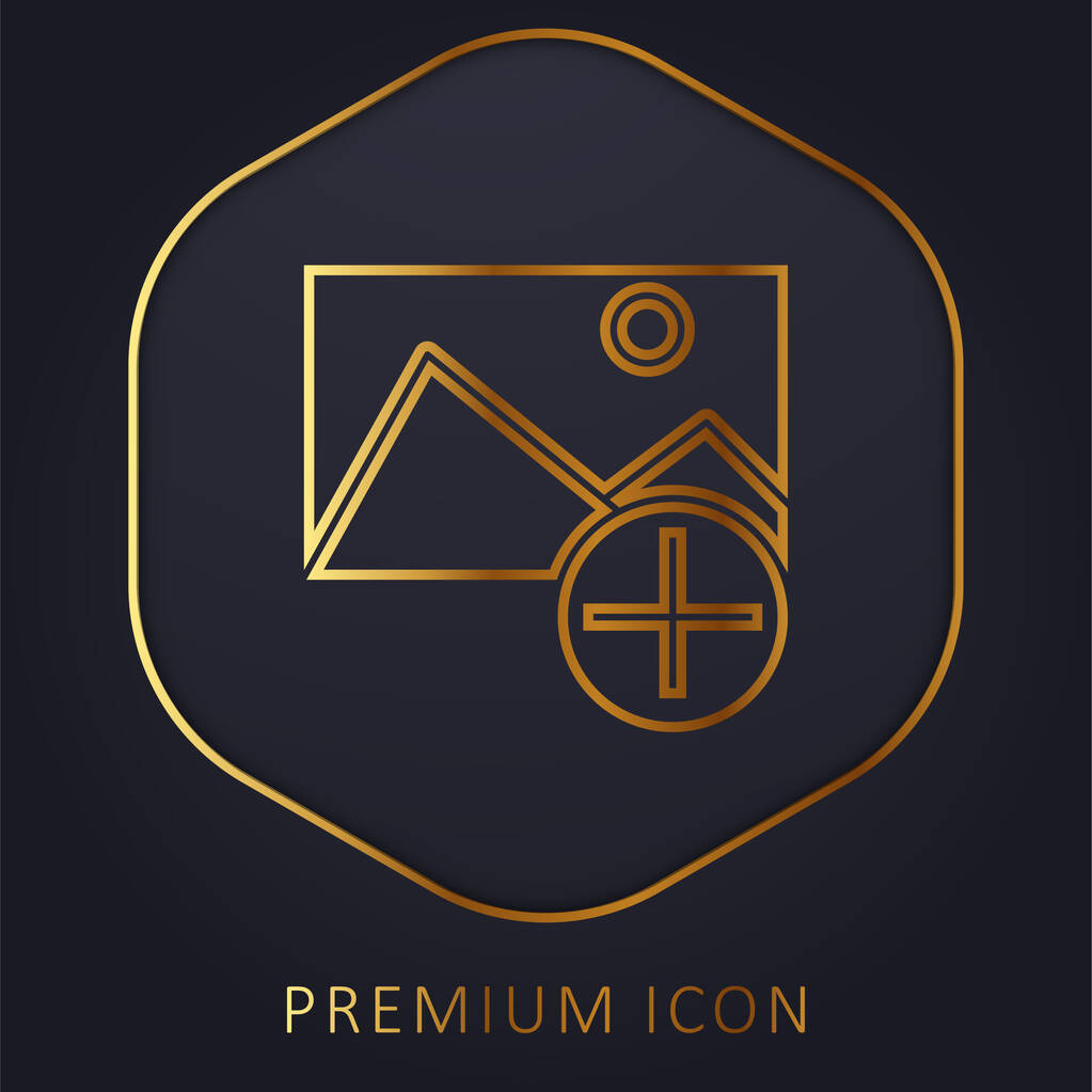 Dodaj logo premium lub ikonę złotej linii - Wektor, obraz