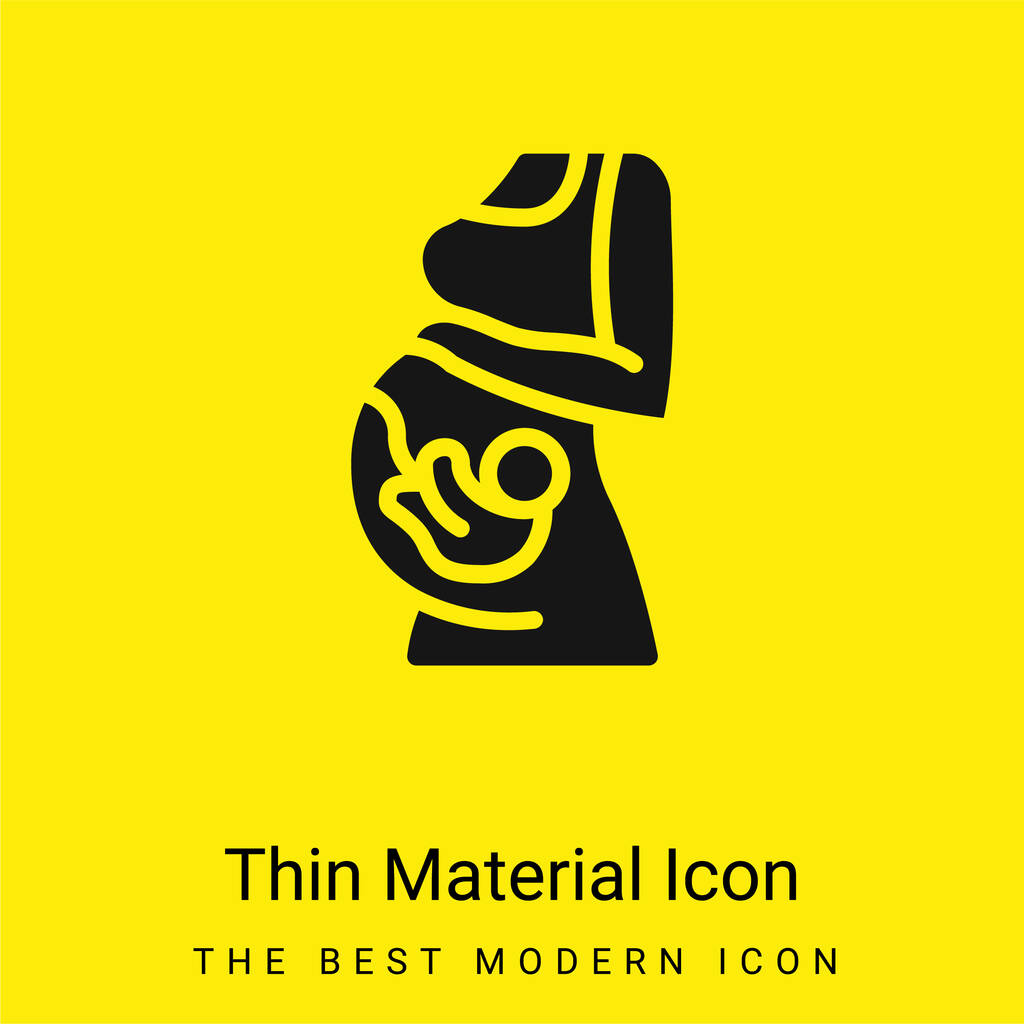 Bebê ícone material amarelo brilhante mínimo - Vetor, Imagem