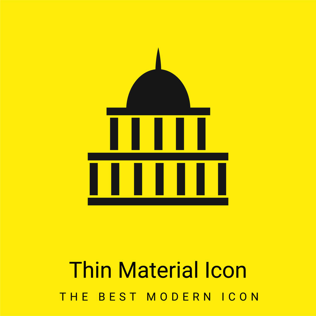 American Government Building minimális fényes sárga anyag ikon - Vektor, kép