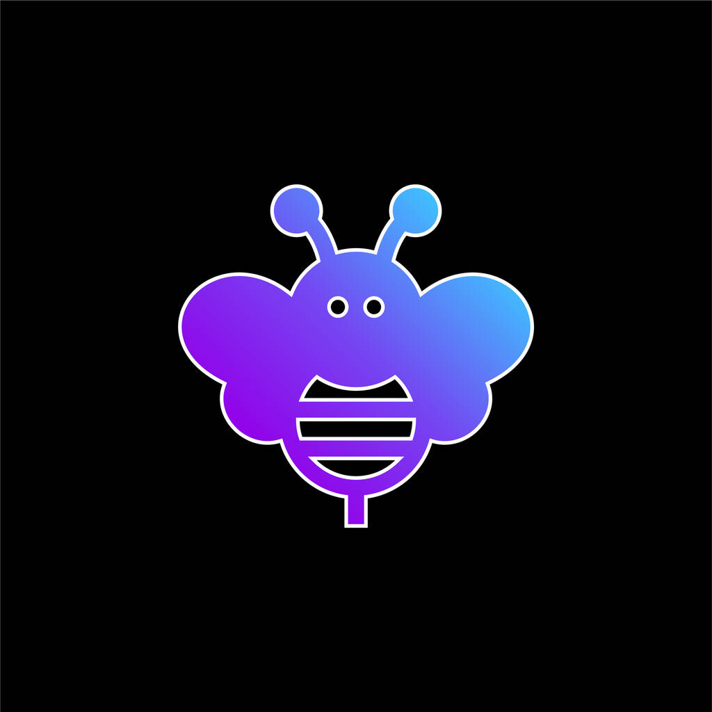 Ikona wektora gradientu niebieskiego pszczoły - Wektor, obraz