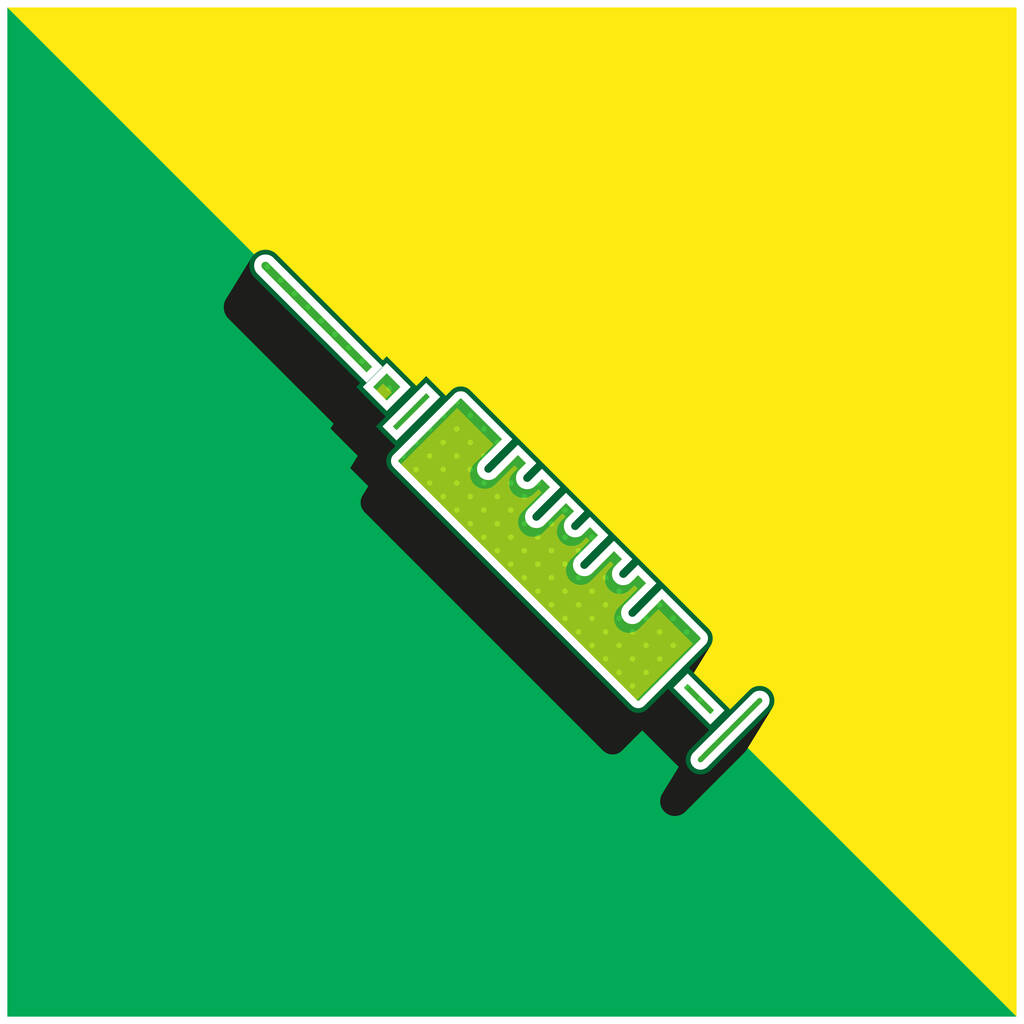 Anestezi Yeşil ve sarı modern 3D vektör simgesi logosu - Vektör, Görsel