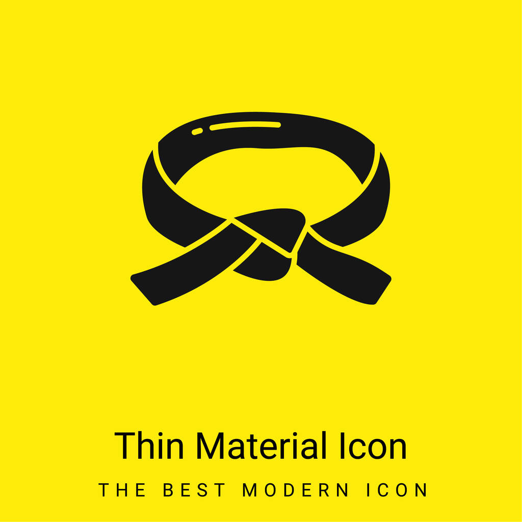 ブラックベルト最小限の明るい黄色の材料アイコン - ベクター画像