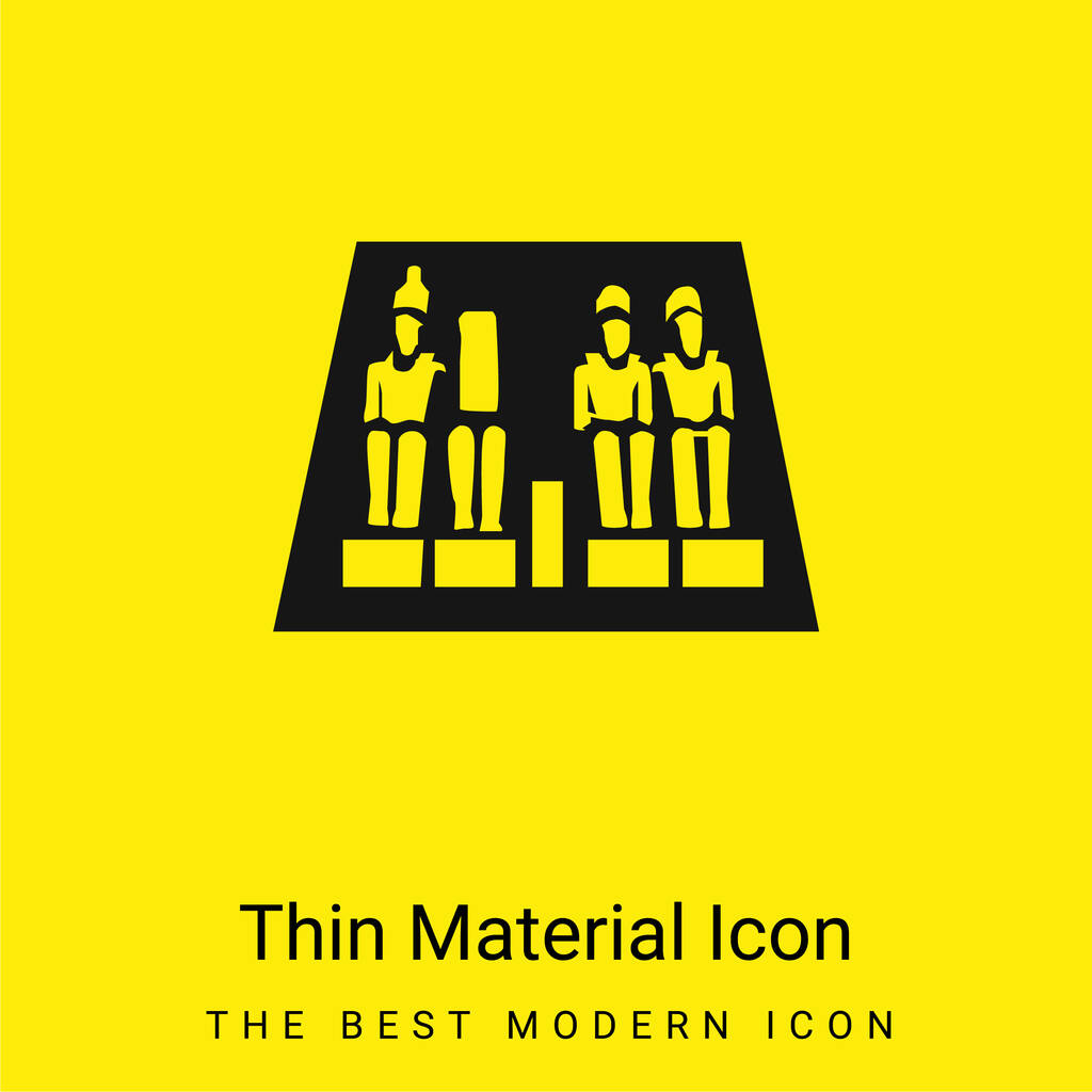 Abu Simbel mínimo icono de material amarillo brillante - Vector, Imagen