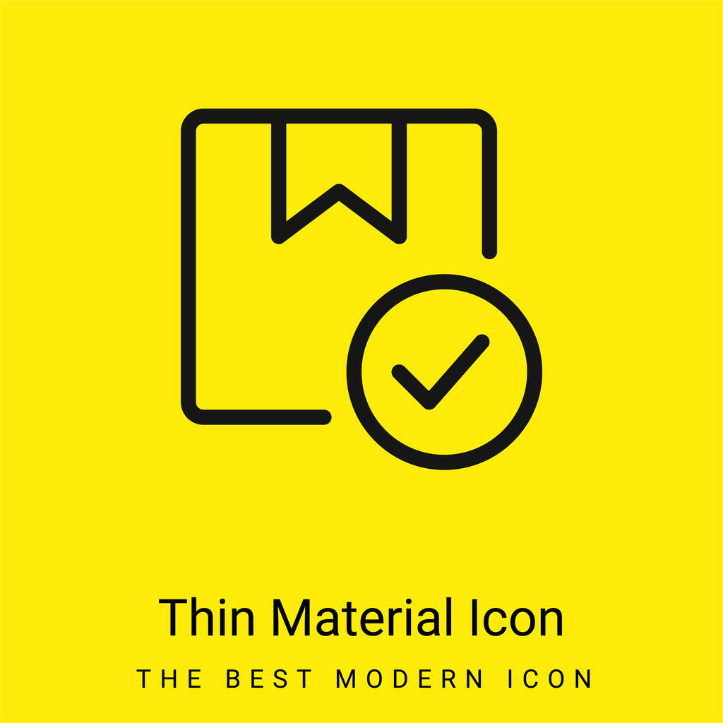 Icône matérielle jaune vif minimale approuvée - Vecteur, image