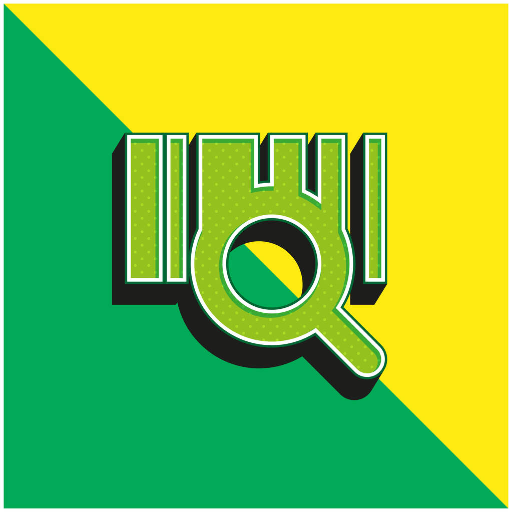 Código de barras Verde e amarelo moderno logotipo vetor 3d ícone - Vetor, Imagem