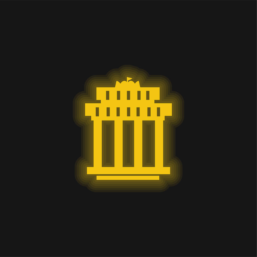 Брандербург Ворота жовтого сяйва неонова ікона - Вектор, зображення