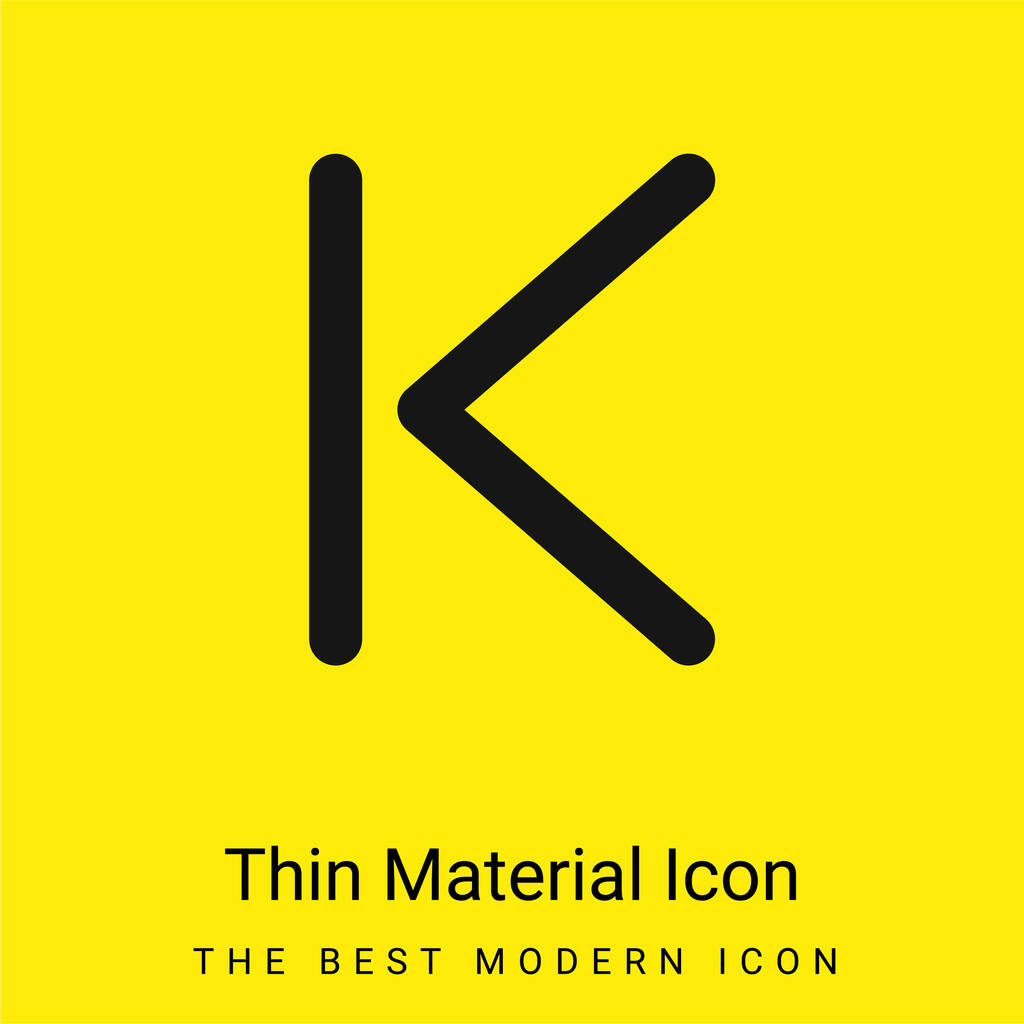 Back minimal bright yellow material icon - Vector, Image