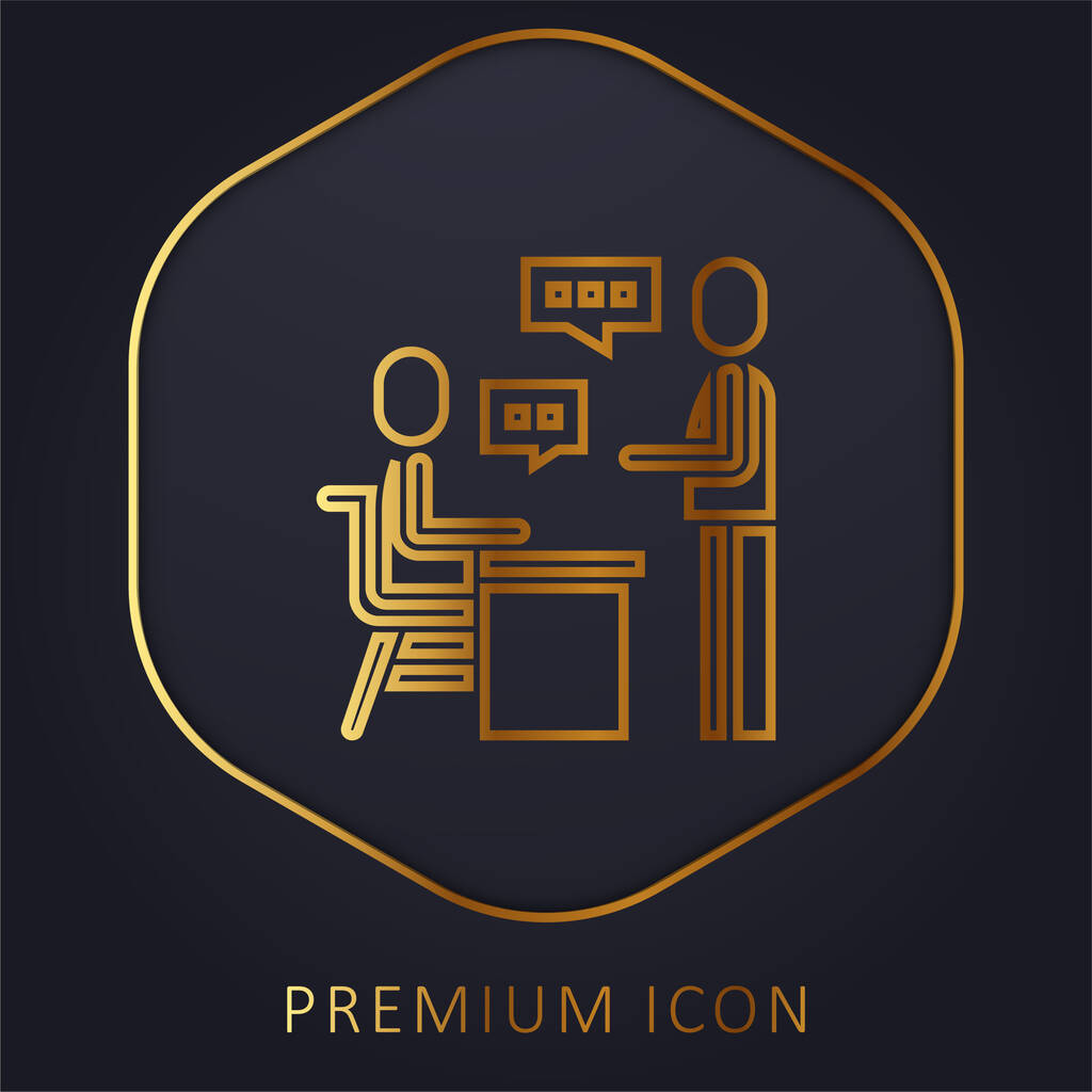 Arany vonal hozzárendelése prémium logó vagy ikon - Vektor, kép
