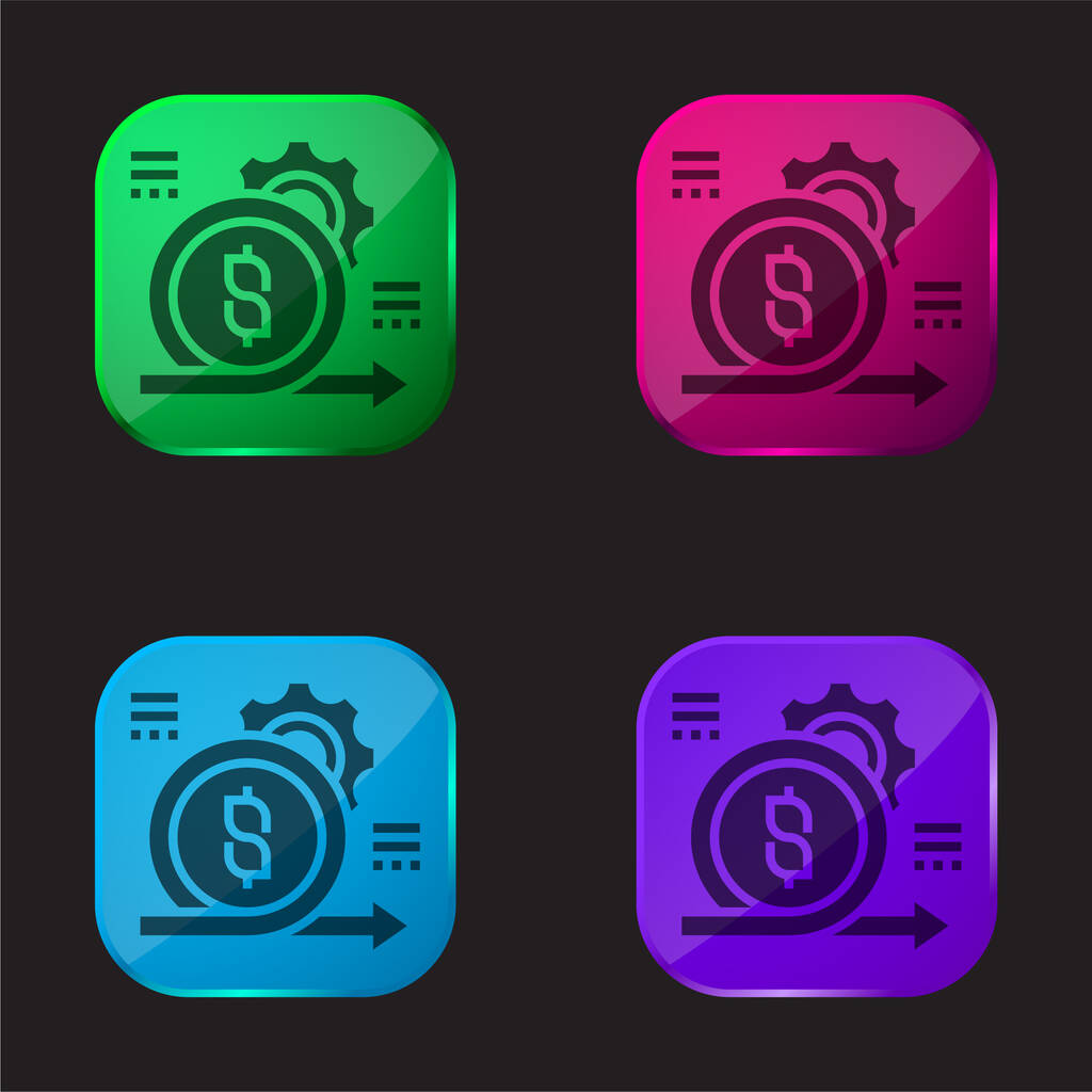 Agilní čtyři barvy skla ikona - Vektor, obrázek
