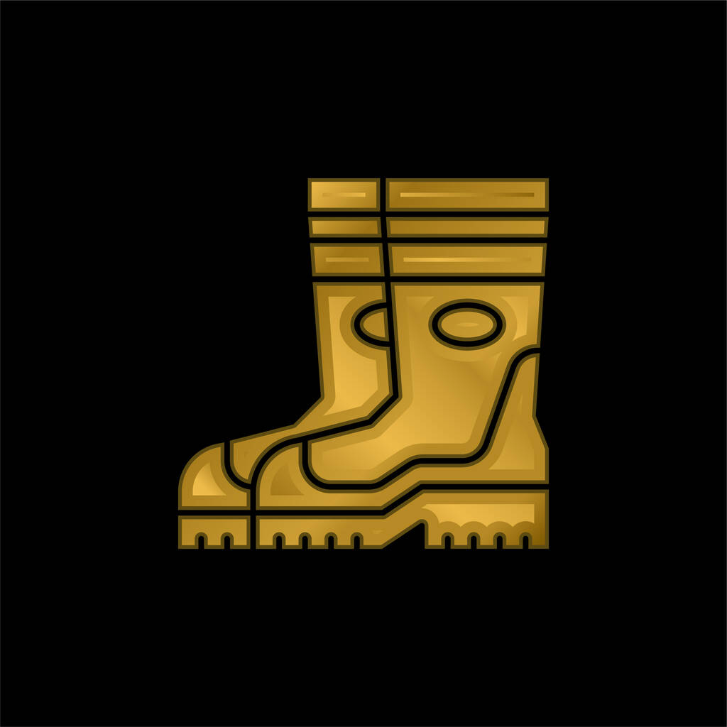 Buty złocone metaliczna ikona lub wektor logo - Wektor, obraz