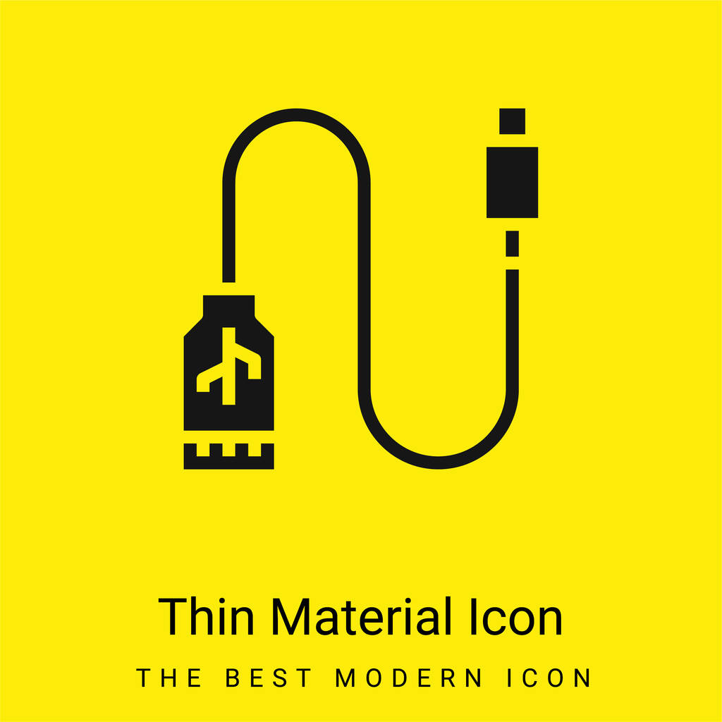 Adapter minimal bright yellow material icon - Vector, Image