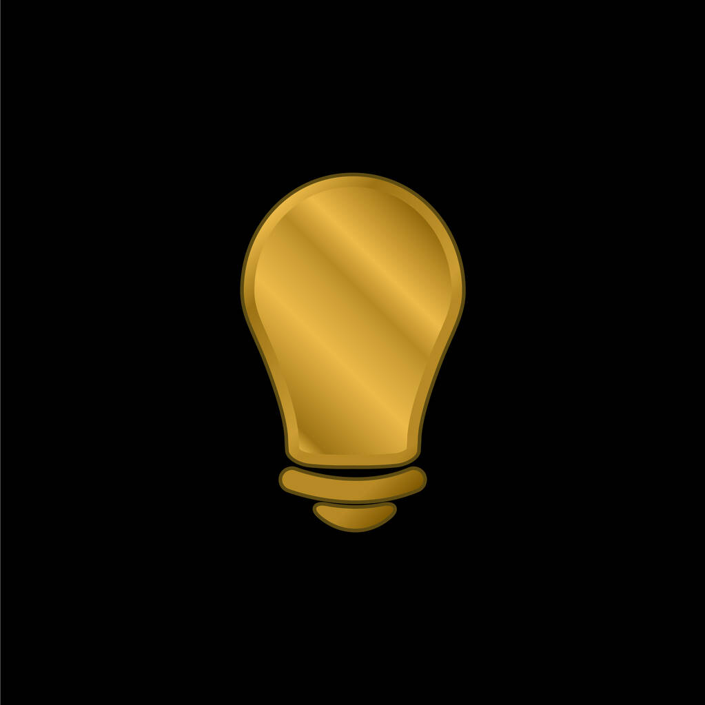 Černá žárovka pozlacená metalická ikona nebo vektor loga - Vektor, obrázek
