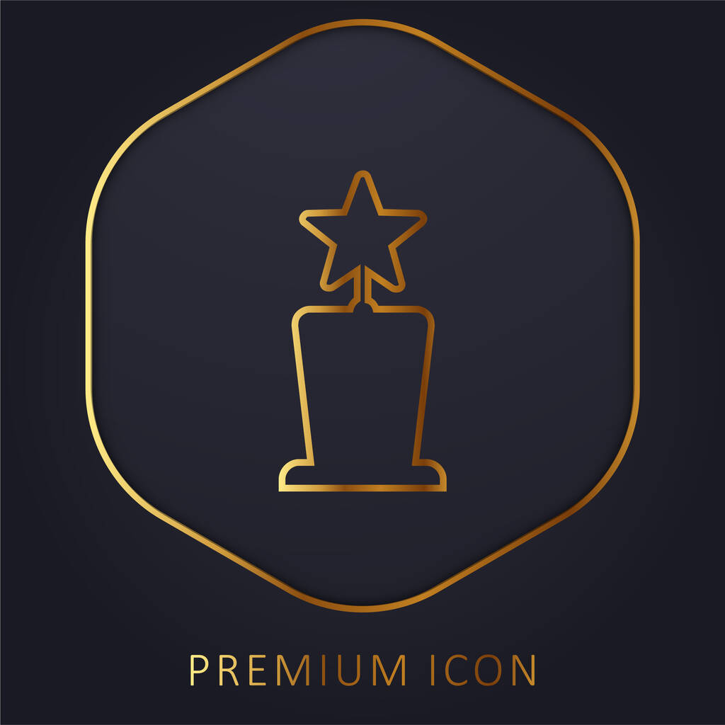 Award Star Trophy Shape golden line premium logo or icon - Vector, Image
