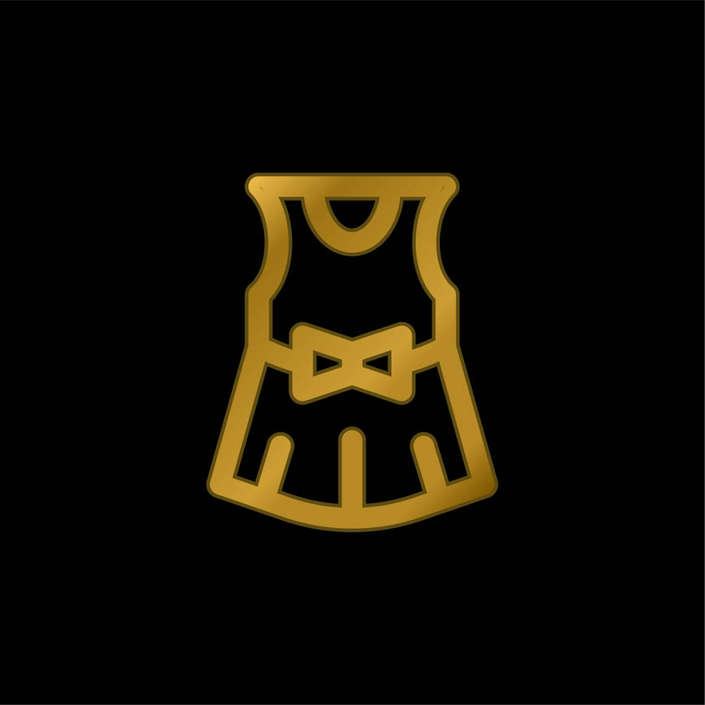 Bebek giysisi altın kaplama metalik simge veya logo vektörü - Vektör, Görsel