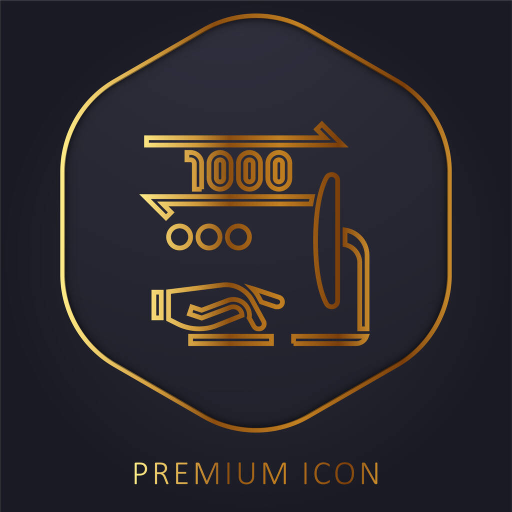 Binary golden line premium logo or icon - Vector, Image