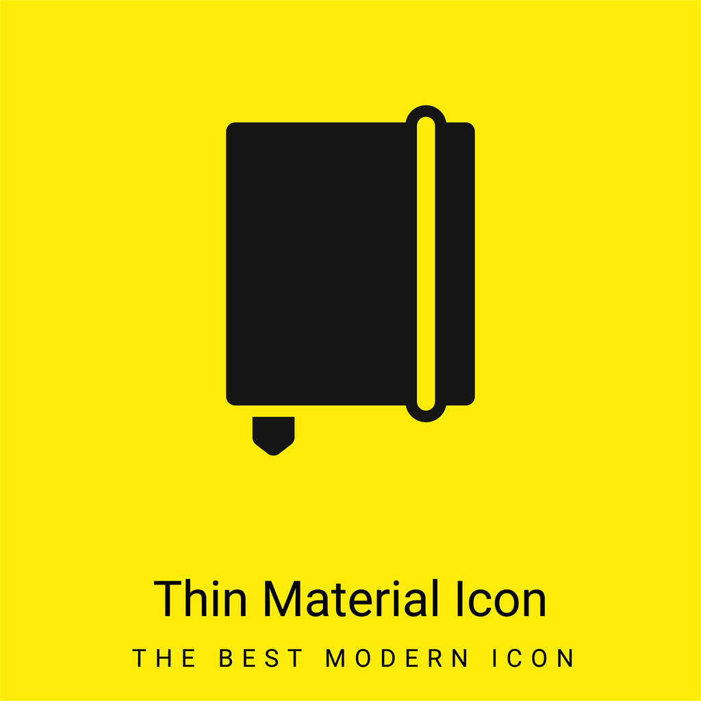 Agenda Con Segnalibro icona materiale giallo brillante minimo - Vettoriali, immagini