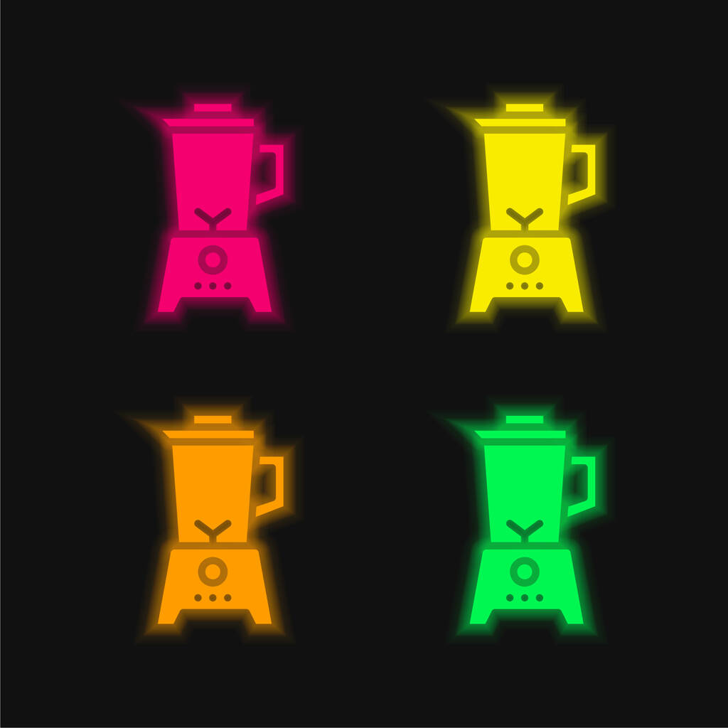 Блендер чотири кольори, що світяться неоном Векторна піктограма
 - Вектор, зображення