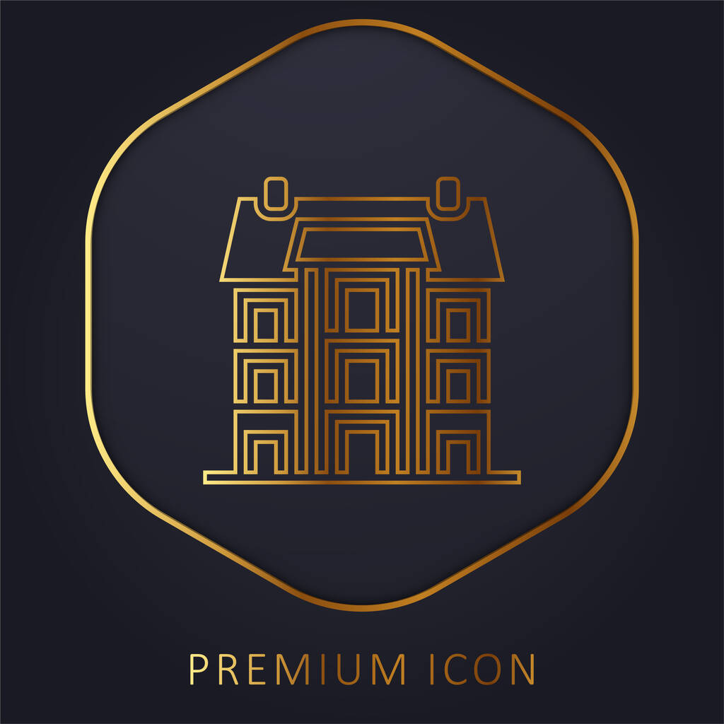 Apartman arany vonal prémium logó vagy ikon - Vektor, kép