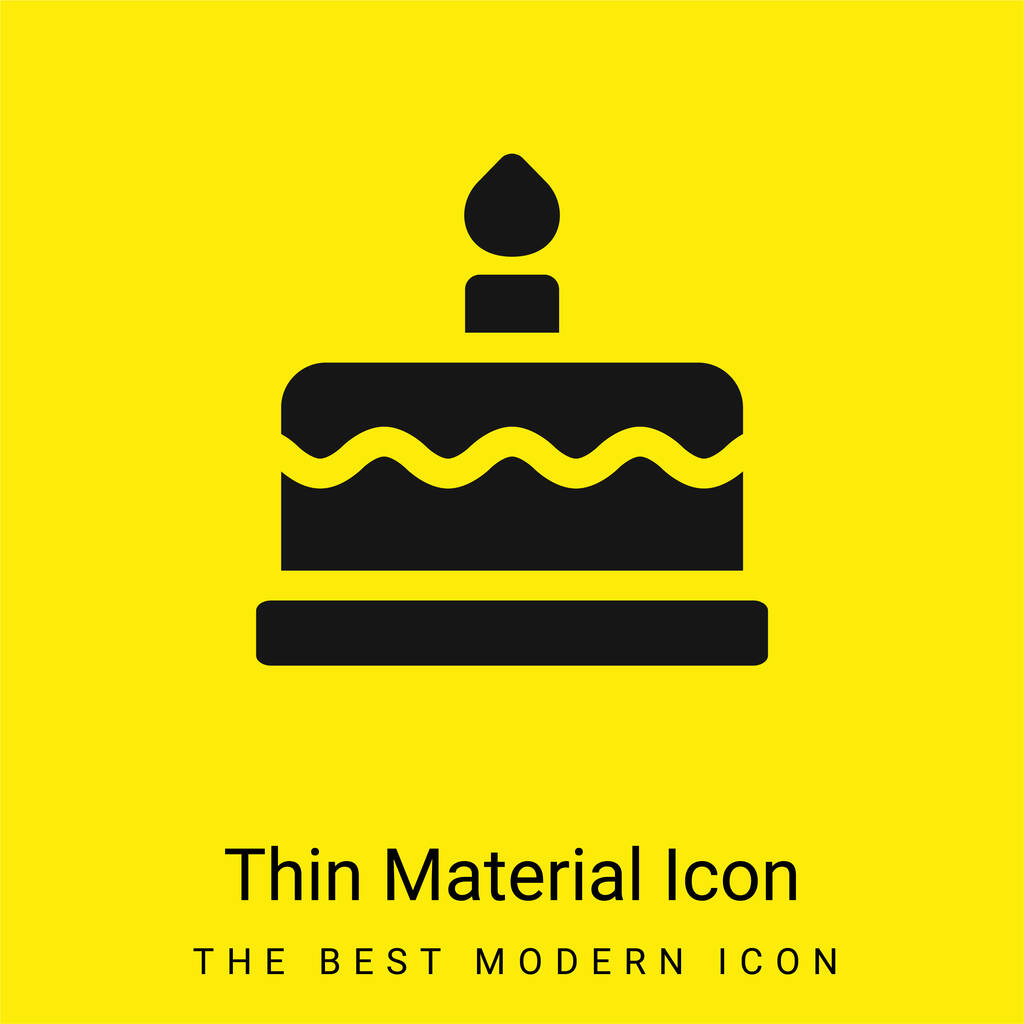 День народження Торт мінімальний яскраво-жовтий матеріал значок
 - Вектор, зображення