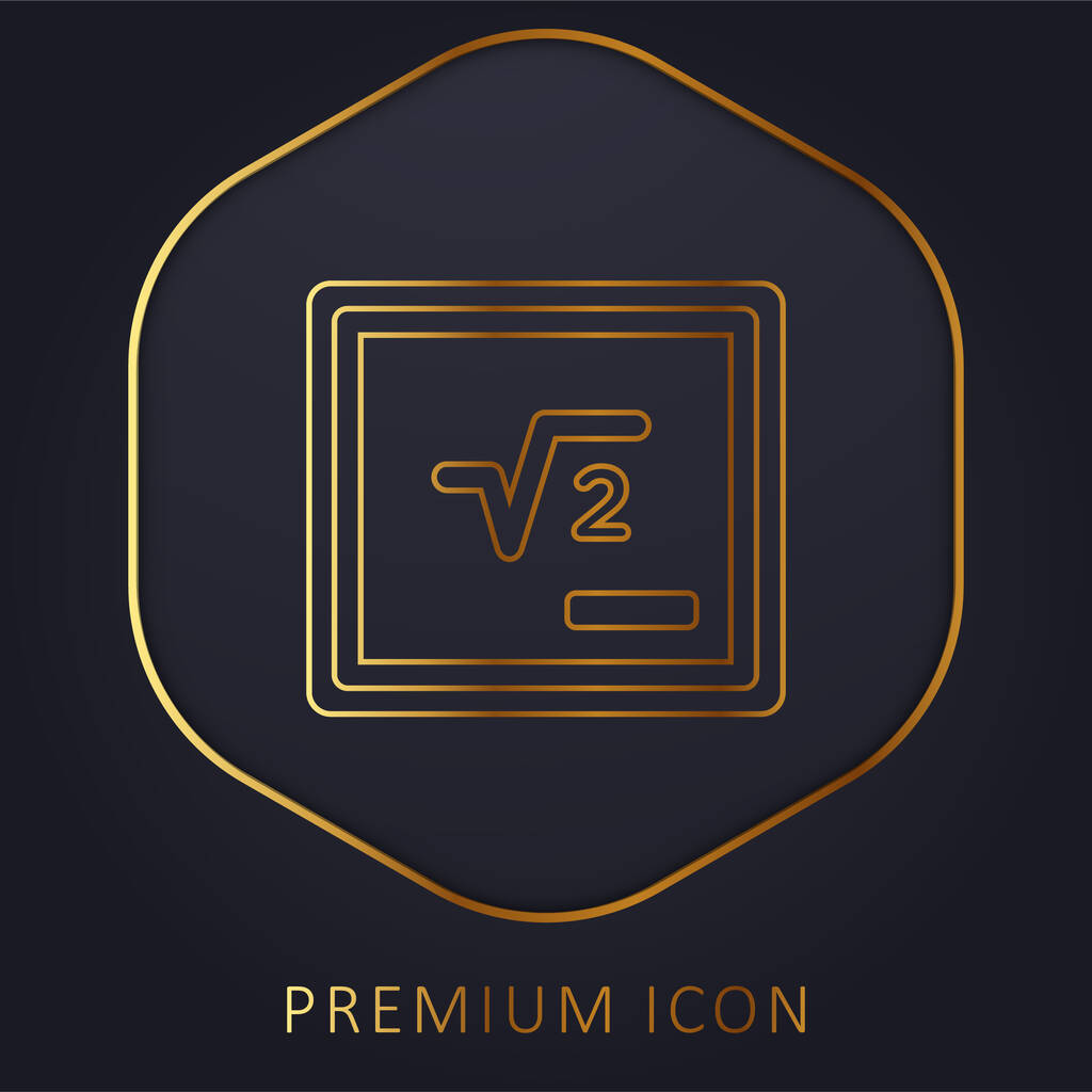 Pizarra con símbolo matemático línea de oro logotipo premium o icono - Vector, imagen