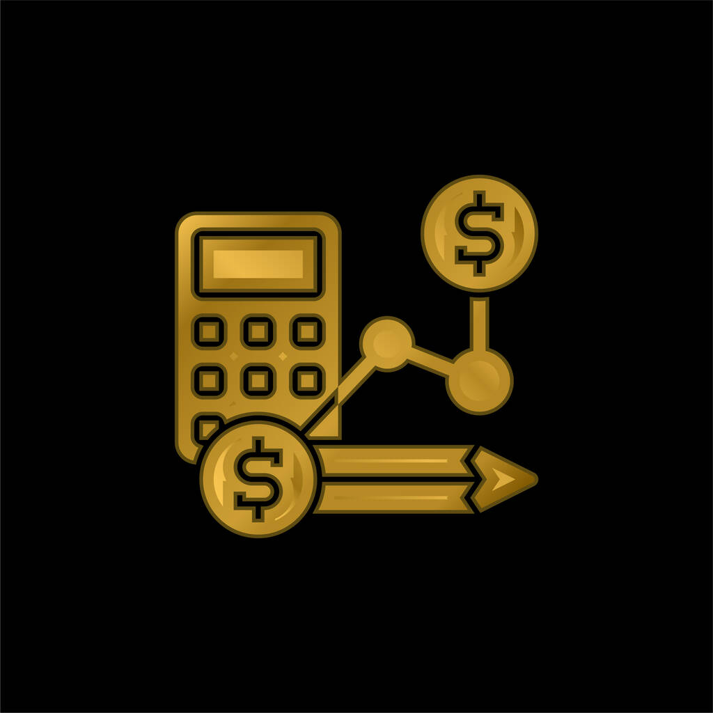 Účetnictví pozlacené kovové ikony nebo vektor loga - Vektor, obrázek