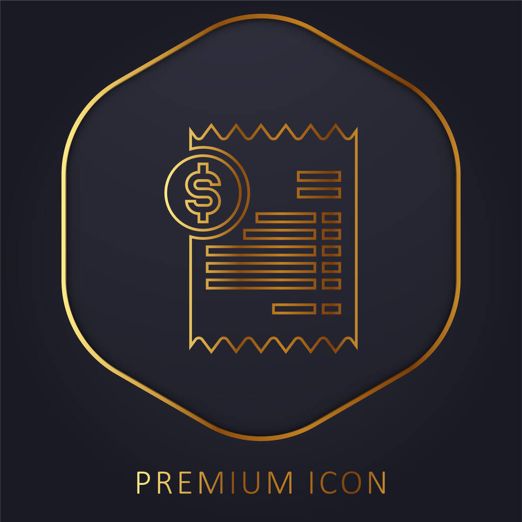 Bill arany vonal prémium logó vagy ikon - Vektor, kép