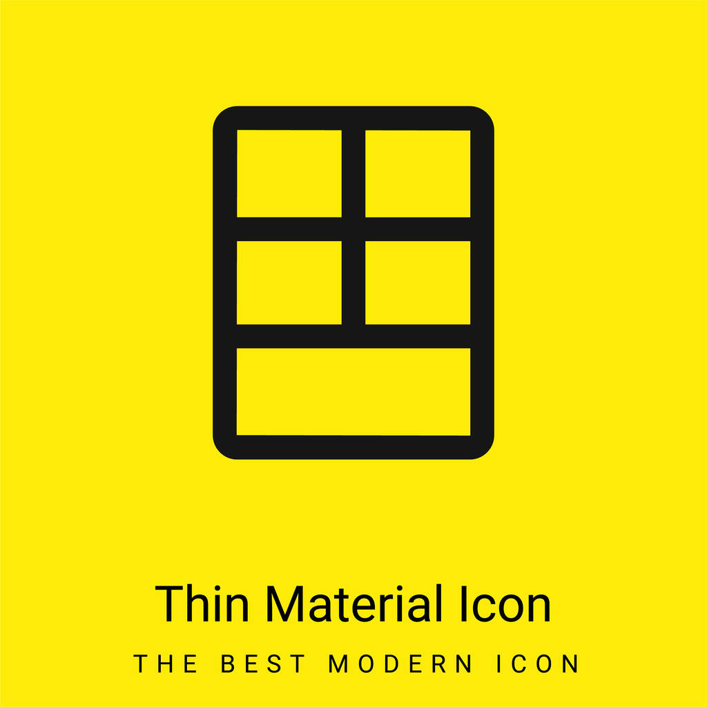 Iso asettelu minimaalinen kirkkaan keltainen materiaali kuvake - Vektori, kuva