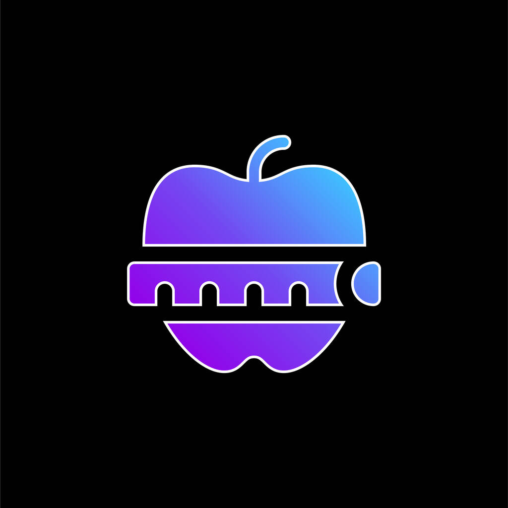 Ícone de vetor de gradiente azul Apple - Vetor, Imagem
