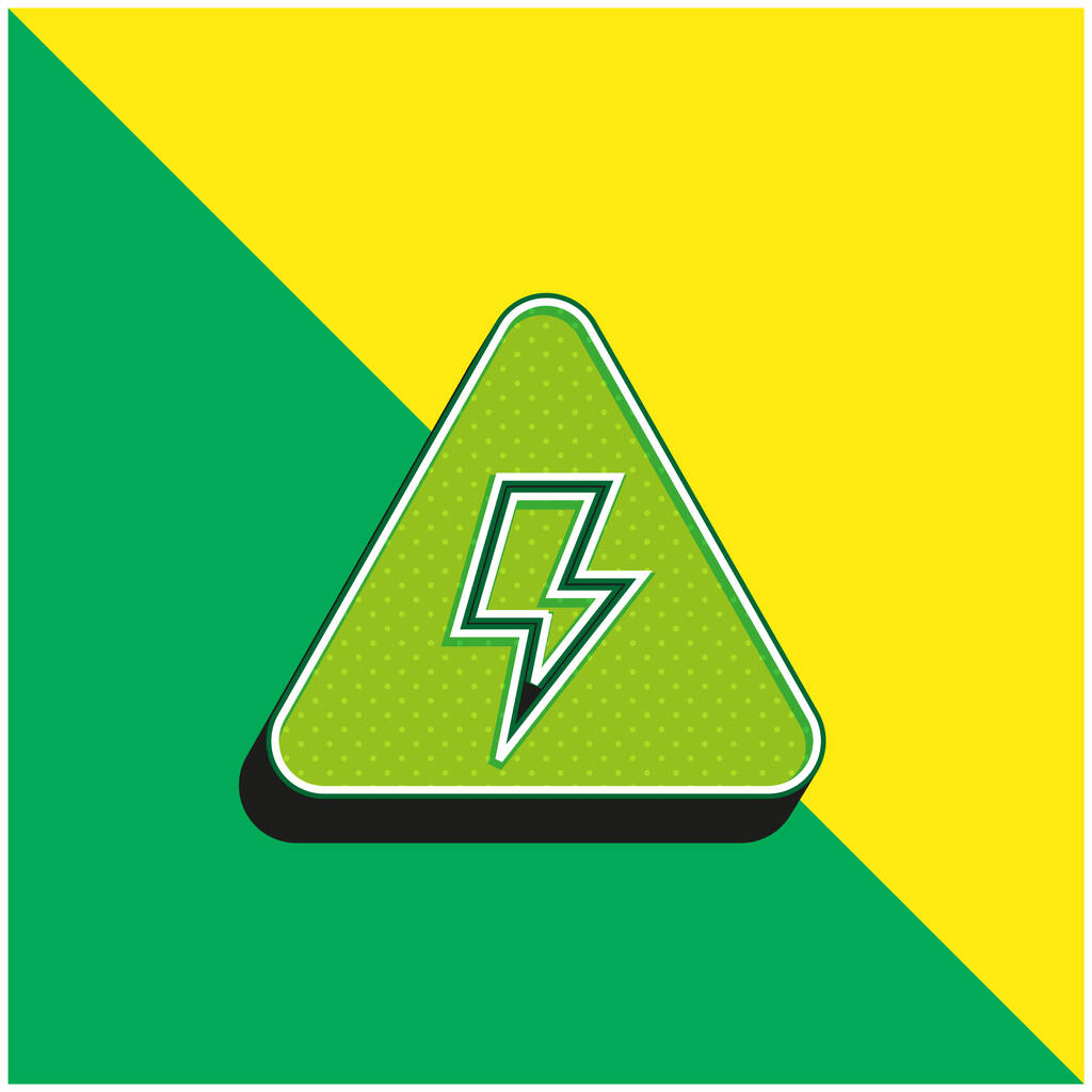 Bolt Groen en geel modern 3D vector icoon logo - Vector, afbeelding