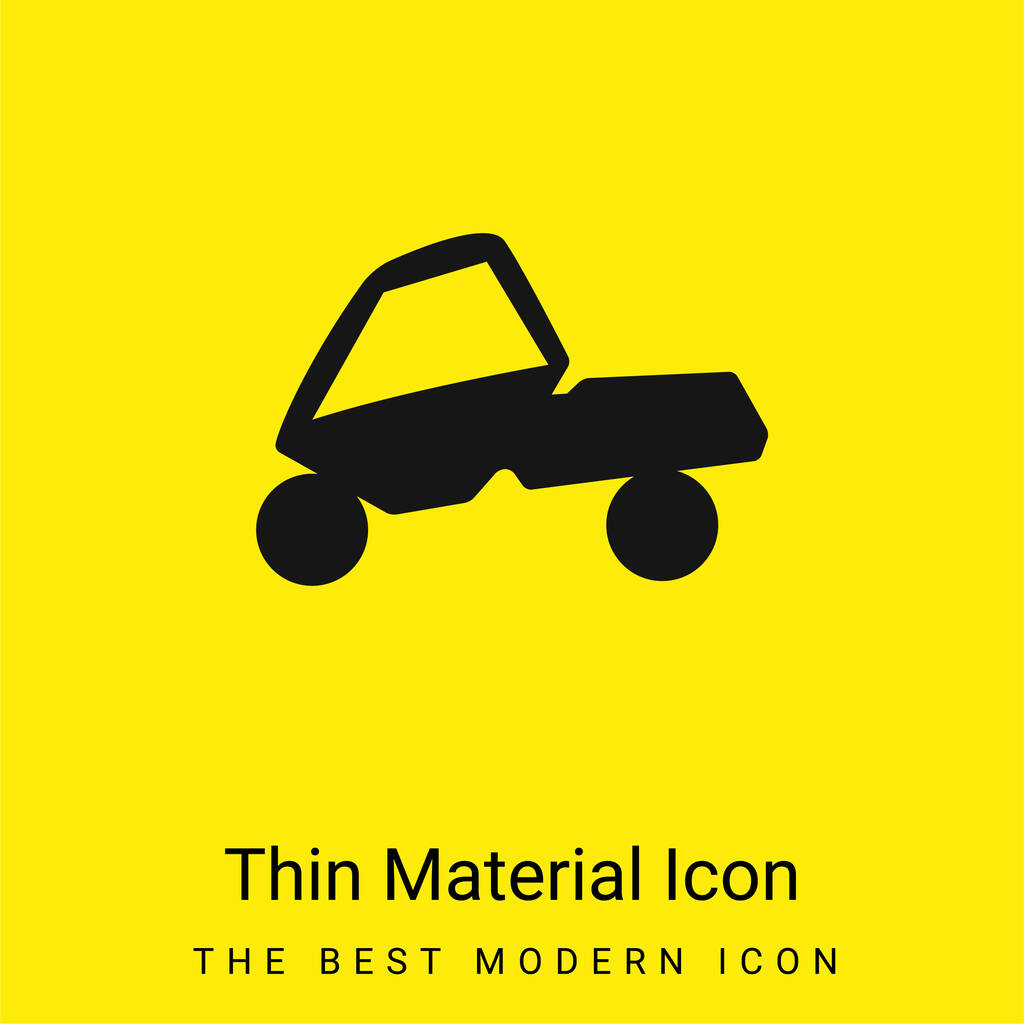 Deportes de aventura en un coche icono de material amarillo brillante mínimo - Vector, imagen