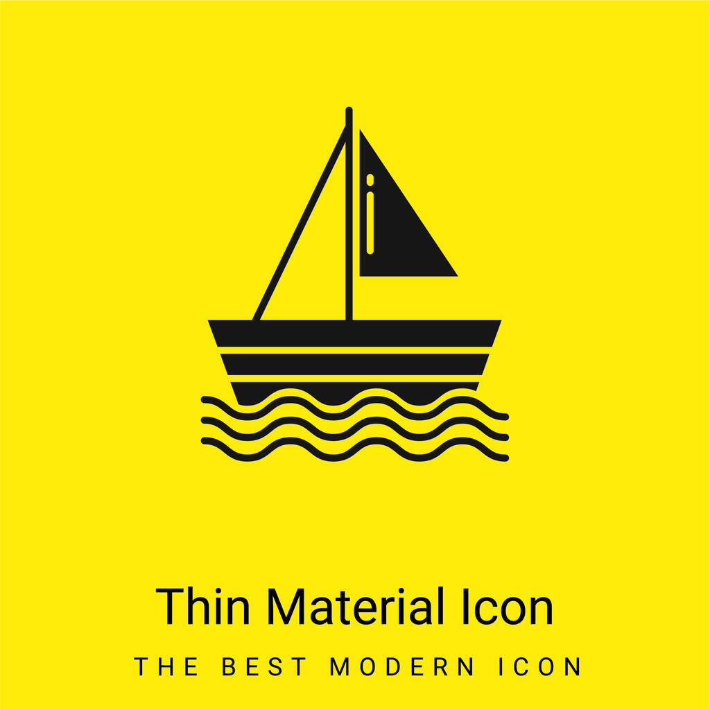 Hajó minimális fényes sárga anyag ikon - Vektor, kép