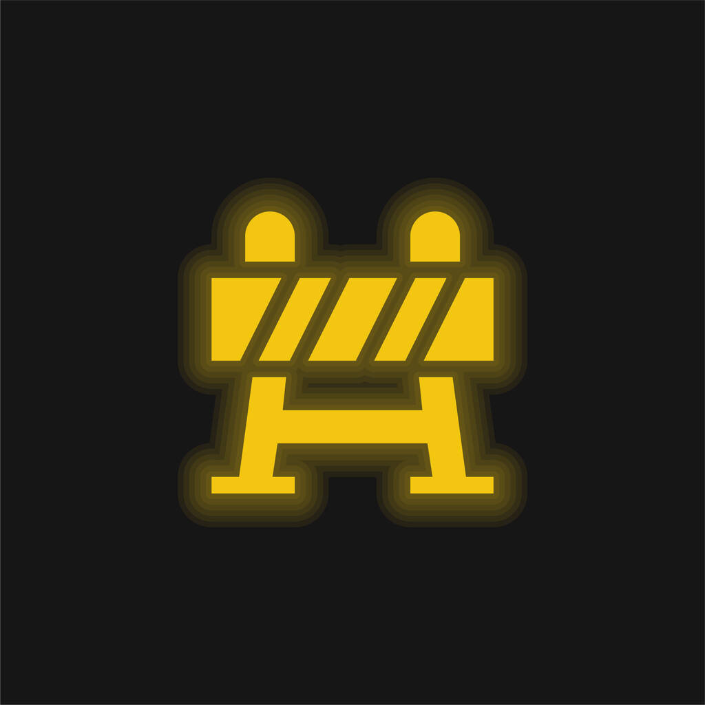 Barrera amarillo brillante icono de neón - Vector, imagen
