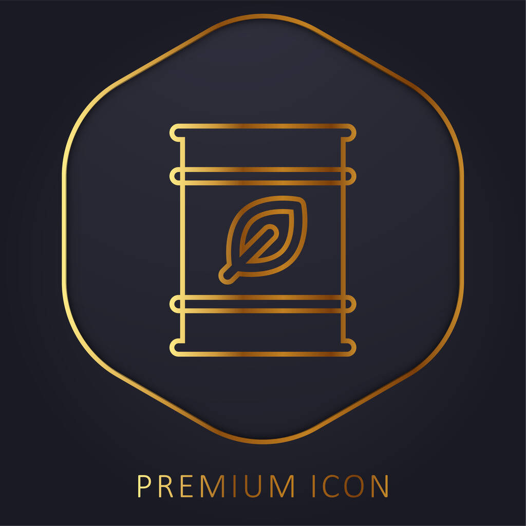Biofuel golden line premium logo or icon - Vector, Image