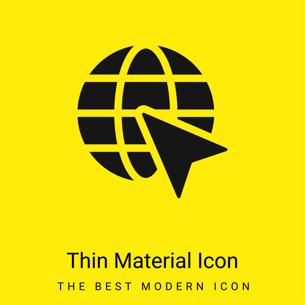 Freccia su Eart icona materiale giallo brillante minimo - Vettoriali, immagini