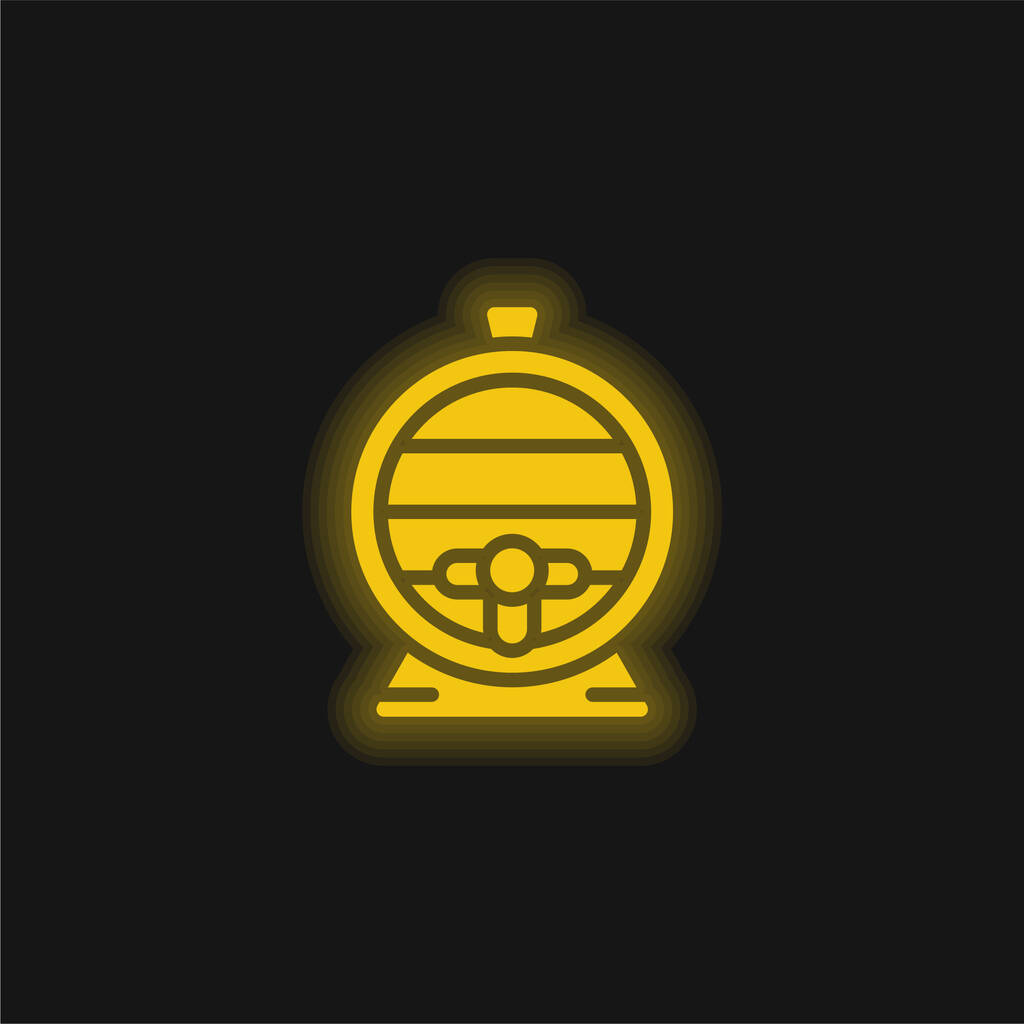 Barrel gelb leuchtende Neon-Symbol - Vektor, Bild