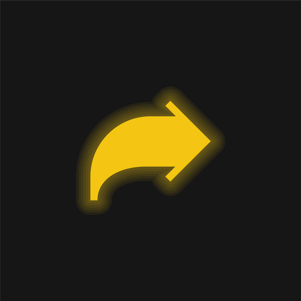Pfeil gelb leuchtendes Neon-Symbol - Vektor, Bild