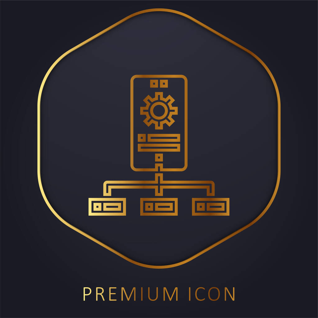 Api gouden lijn premium logo of pictogram - Vector, afbeelding