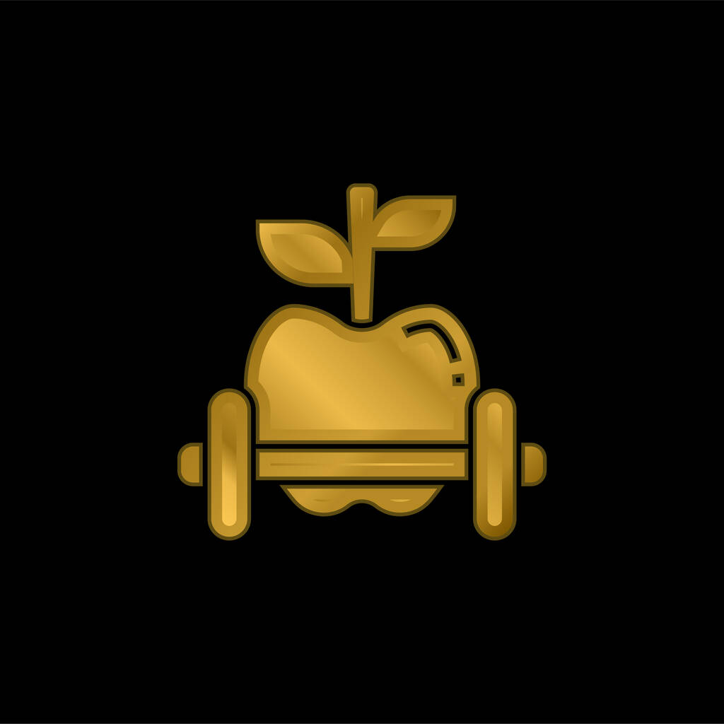 Złota ikona metaliczna lub wektor logo firmy Apple - Wektor, obraz