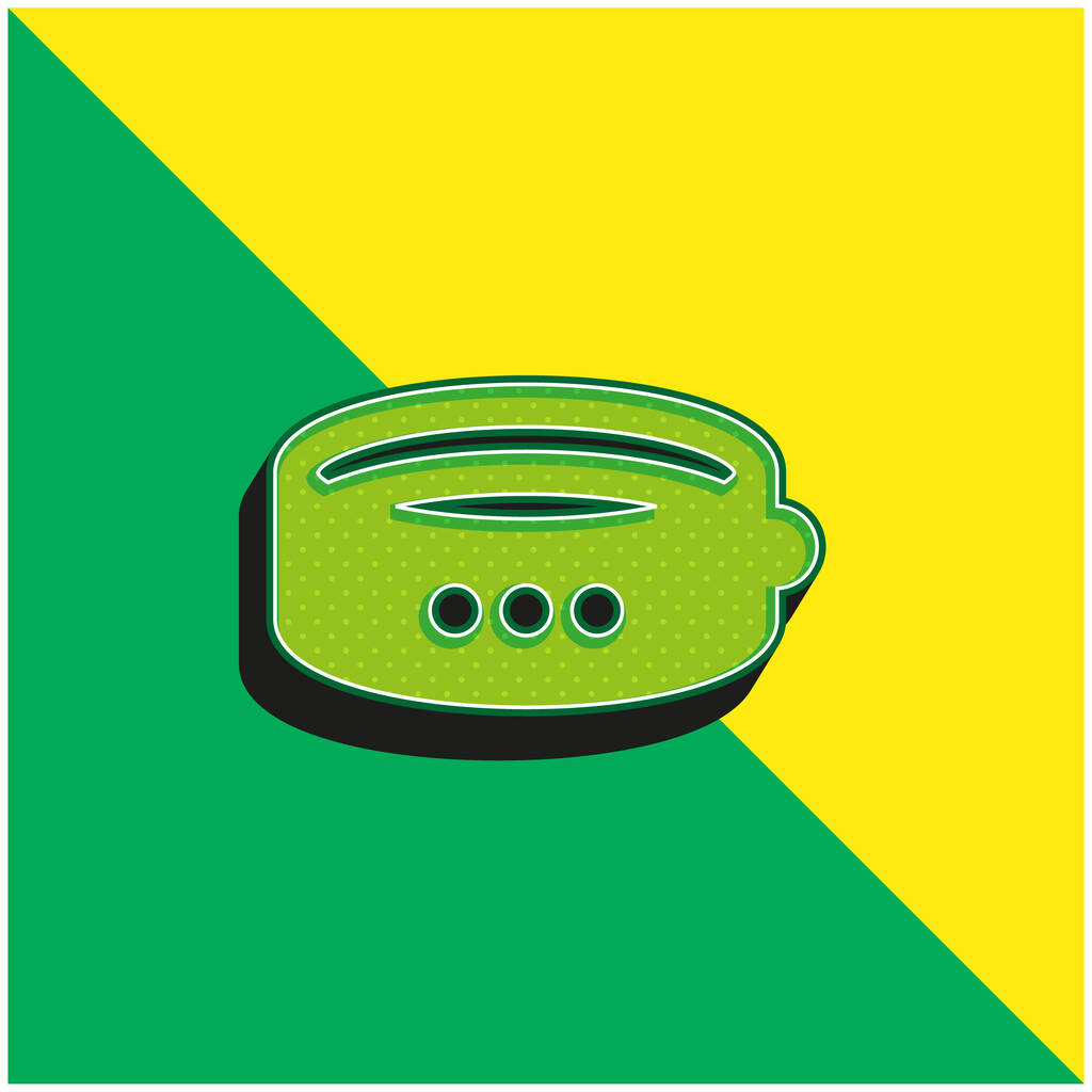 браслет зеленый и желтый современный 3D логотип векторной иконки - Вектор,изображение
